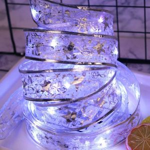 4m 40LEDs Gift Decoratie Lint Licht String LED Koperdraad Lint Kerstboom Top Bowknot Licht (Wit Licht)