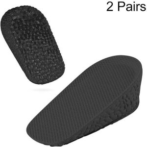 2 Pairs Self-Adhesive Inner Heightening Half Pad Sweat-Absorbent Breathable Shock-Absorbing Heel Casual Sports Insole  Size: 3.5cm(Black Bottom Black  Above)