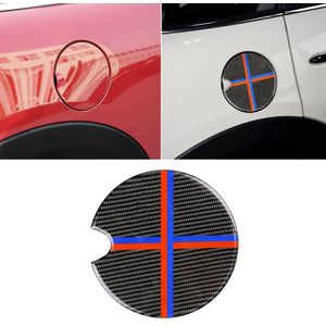 Rood blauwe kleur auto brandstof tank cover koolstofvezel decoratieve sticker voor BMW Mini Cooper R50/R52/R55/R56/R57/R58/R59-/R60/R61/F55/F56