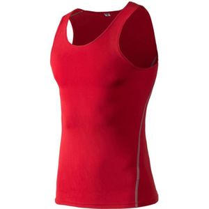 Fitness Running Training Tight Quick Dry Vest (Kleur: Rood formaat:S)