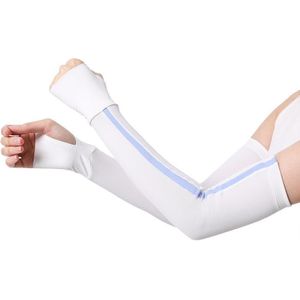 1 paar zonnebrandcrme Ice Silk Sleeves Outdoor Fietsen Rijden UV-beschermingsmouwen  maat: S (wit + blauw)