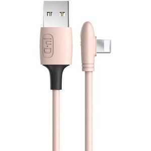 Enkay Hat-Prince Enk-CB211 2.4A USB tot 8-pin 90 graden elleboog siliconen data synchronisatie snel oplaadkabel  kabellengte: 1 8m