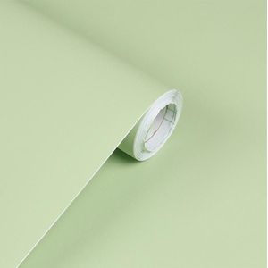 5 STUKS 60cm x 1m zelfklevend effen behang PVC verdikt met lijm solide kleur kinderen kleuterschool stickers (bean green y819)