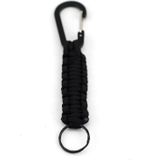Outdoor multifunctionele nylon paraplu touw karabijn sleutelhanger (Zwart)
