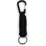 Outdoor multifunctionele nylon paraplu touw karabijn sleutelhanger (Zwart)