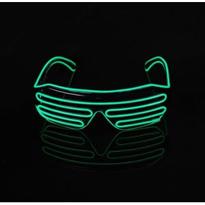 Fluorescentie Dansshow Lichtgevende Bril LED Twee Kleuren Sluiter EL Knipperende Bril (Groen)