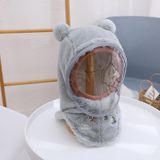 Children Integrated Warm Plush Cap Scarf With Face Mask  Size: About 52-54cm(Blue)