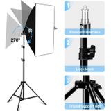 PULUZ 50x70cm Studio Softbox + 1.6m Statief Mount + Single E27 30W 5700K White Light LED Light Bulb Photography Lighting Kit (EU Plug)