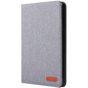 Voor iPad Mini 4/3/2/1 doek Teature horizontale Flip PU lederen draagtas met met houder & kaartsleuven (grijs)