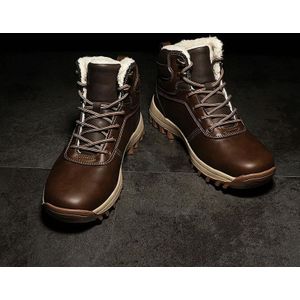 GG-858 Heren Snowboots Fluwelen Houd Warm Dikke Bodem Herenlaarzen  Maat: 36 (Donkerbruin)