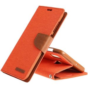 MERCURY GOOSPERY CANVAs dagboek canvas textuur horizontale Flip PU lederen case voor Galaxy A20/A30  met houder & card slots & portemonnee (oranje)