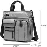 Lichtgewicht Casual Multi-Compartiment Laptop Handtas Grote Capaciteit Messenger Bag(Grijs)