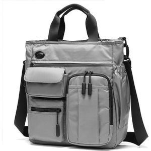 Lichtgewicht Casual Multi-Compartiment Laptop Handtas Grote Capaciteit Messenger Bag(Grijs)