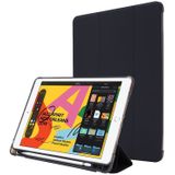 Voor iPad 10.2 Airbag Horizontale Flip Lederen Behuizing met drievoudige houder & penhouder(zwart)