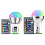 3W RGB LED lamp 16 Color Magic Night lamp dimbaar Podiumlicht met 24-toetsen afstandsbediening E27