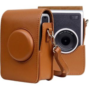 Verticale Volledige Body Camera PU lederen tas met riem voor Fujifilm Instax Mini Evo
