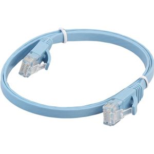 0.5m CAT6 ultra-dunne platte Ethernet netwerk LAN kabel  Patch leiden RJ45 (blauw)