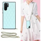 Voor Huawei P30 Pro Elegant Rhombic Pattern Microfiber Leather + TPU Shockproof Case met Crossbody Strap Chain