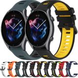 Voor Amazfit GTR 3 Pro 22 mm sport tweekleurige siliconen horlogeband (oranje + zwart)