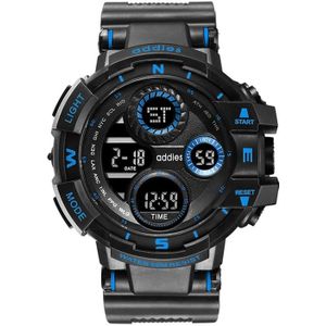addies MY-1901 Luminous Drie-vensters LED Outdoor Sports Multi-function Electronic Watch for Men  Support Calendar / Wekker / Timer / Talking(Blue)