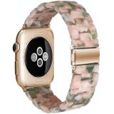 Eenvoudige mode hars horloge band voor Apple horloge serie 4 44mm & serie 3 & 2 & 1 42mm (roze groen)