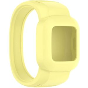 Voor Garmin Vivofit JR3 No Buckle Silicone Pure Color Replacement Horlogeband  Maat:L(Geel)