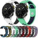 Voor Garmin Instinct 2 Solar Sports ademende siliconen horlogeband (wit + zwart)
