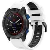 Voor Garmin Descent MK 2i 26mm tweekleurige sport siliconen horlogeband (wit + zwart)