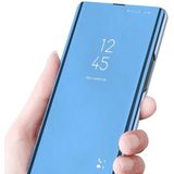 Voor Samsung Galaxy A22 4G Geplated Spiegel Horizontale Flip Leren Case met Houder (Purple)