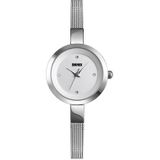 SKMEI 1390 Ladies Business Casual Watch Steel Band Lichtgewicht Quartz Horloge(Zilver)