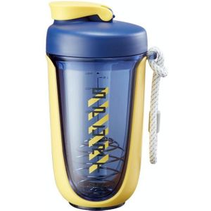 550ml roestvrij staal roeren bal plastic water cup met schaal draagbare sport handvat water cup schudden cup (geel)