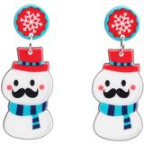 3 paren kerst acryl oorbellen gepersonaliseerde vakantie -ornamenten (baard sneeuwpop)