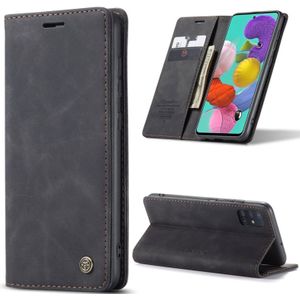 Voor Galaxy A51 CaseMe Multifunctionele Horizontale Flip Lederen Case  met kaartslot & portemonnee(zwart)