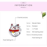 S925 Sterling Silver Fortune Cat Kralen DIY Armband Ketting Accessoires