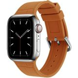 Bamboe Gezamenlijke Siliconen Vervanging Strap Horlogeband voor Apple Watch Series 6 & SE & 5 & 4 40 MM / 3 & 2 & 1 38mm (Brown)