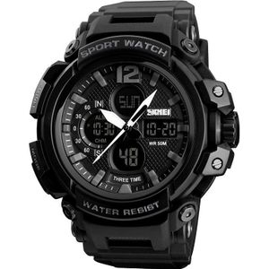 SKMEI 1343 Mannen Outdoor Sports Waterproof Watch Student Digital Watch (Zwart)