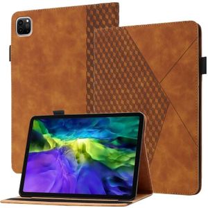 Rhombus Skin Feel Horizontale Flip Tablet Leren Case met Kaart Slots & Houder & Slaap / Weks-up Functie voor iPad Pro 11 2021/2020 / 2018 (Bruin)