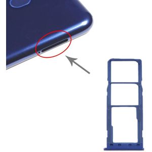 SIM-kaartlade + SIM-kaartlade + Micro SD-kaartlade voor Samsung Galaxy M10 SM-M105 (Blauw)