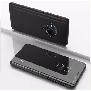 Voor VIVO V17 Vergulde Spiegel horizontale flip cover met stand mobiele telefoon Holster (Zwart)