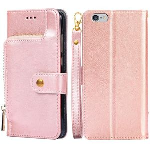 Zipper Bag PU + TPU Horizontale Flip Lederen Case met Houder & Card Slot & Wallet & Lanyard voor iPhone 6 Plus / 6s Plus