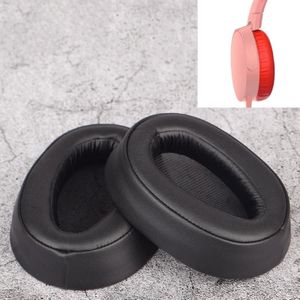 2 stuks voor Sony MDR-100ABN WI-H900N oortelefoon kussen cover earmuffs vervangende oorkussens met mesh (zwart)