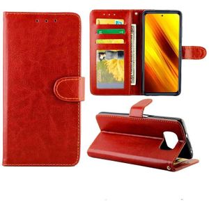 Voor Xiaomi Poco X3 NFC Crazy Horse Texture Leather Horizontale Flip Beschermhoes met Houder & Card Slots & Wallet & Photo Frame(Bruin)