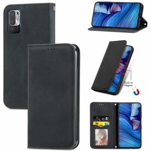 Voor Xiaomi Redmi Note10 5G Retro Skin Feel Business Magnetische Horizontale Flip Lederen Case Met Houder & Kaart Slots & Portemonnee & Fotolijst (Zwart)