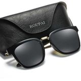 Mannen Fashion UV400 gepolariseerde zonnebril (zwart + grijs)