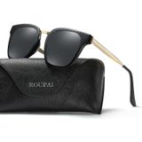 Mannen Fashion UV400 gepolariseerde zonnebril (zwart + grijs)