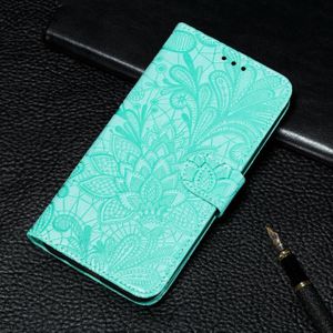 Voor Samsung Galaxy A82 5G Lace Flower Embossing Patroon Horizontale Flip Lederen Hoesje met Houder & Kaart Slots &Amp; Portemonnee &Amp; Fotolijst (Groen)