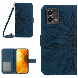 Voor Motorola Moto G Stylus 5G 2023 HT04 Skin Feel Sun Flower Relif Flip Leather Phone Case met Lanyard