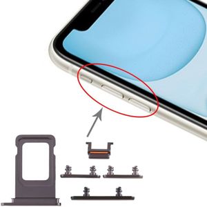 SIM-kaart lade + Zijkleutel voor iPhone 11 (zwart)