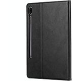 Voor Samsung Galaxy Tab S7 Lite Kneden Huid textuur horizontale Flip Lederen Hoesje met fotolijst & houder & kaart slots &portemonnee (zwart)