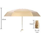 Kleine gouden paraplu titanium legering platte paraplu mini zon en regen paraplu zonnescherm